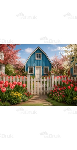 Tło fotograficzne „Niebieska chatka” | E_754